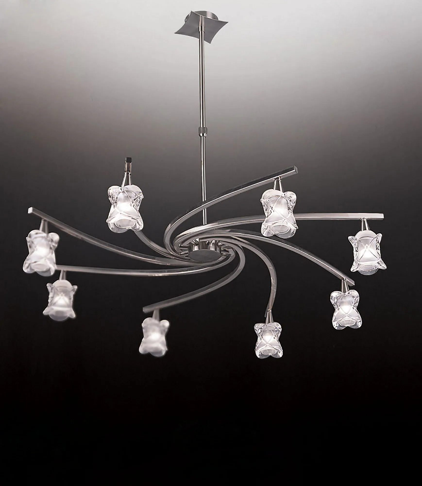 Rosa Satin Nickel Ceiling Lights Mantra Multi Arm Fittings